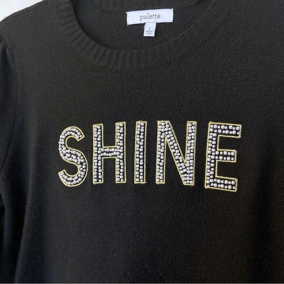 Black Size Large Graphic Beaded Sweater - Picture 2 of 7